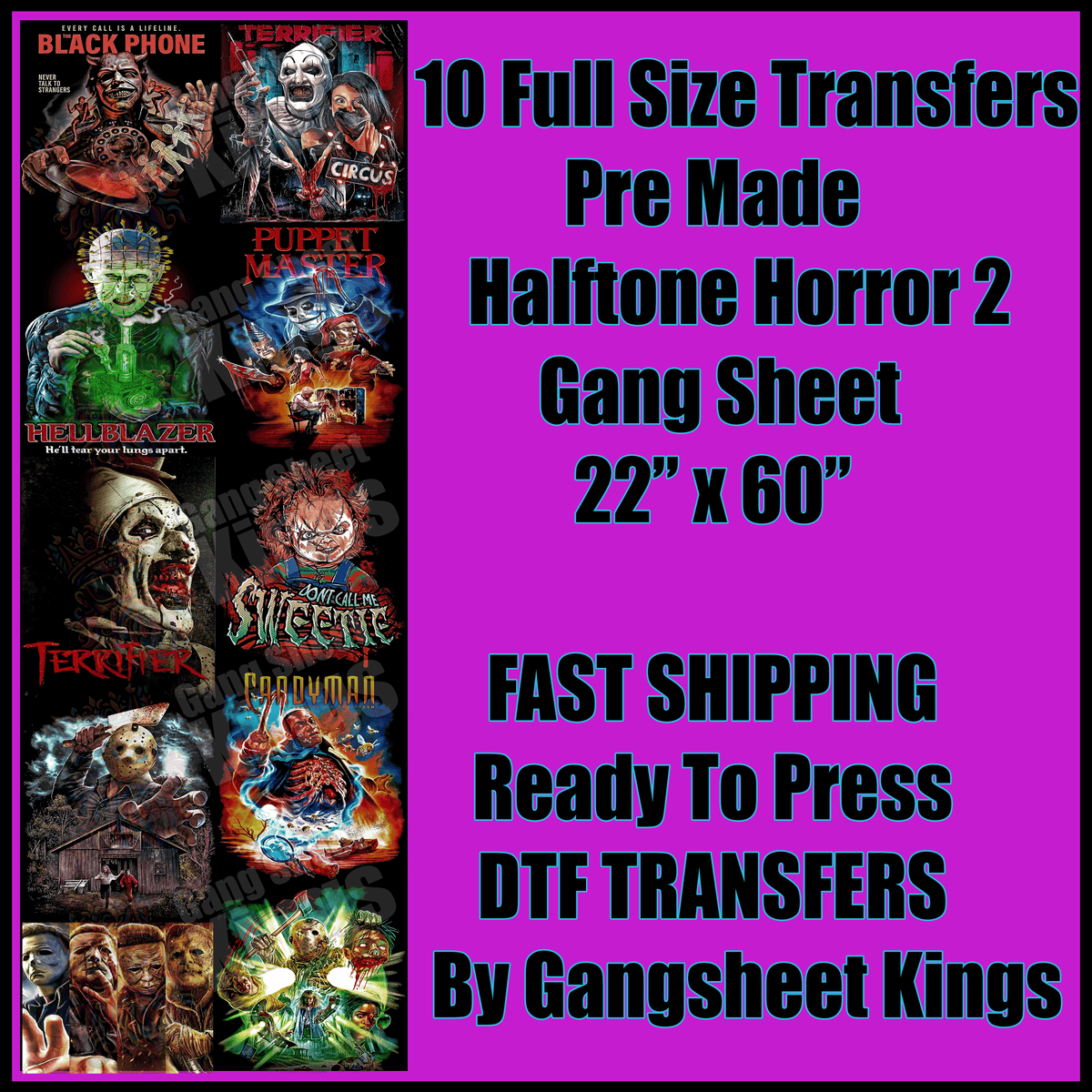 Halftone Horror 2 Halloween Gangsheet
