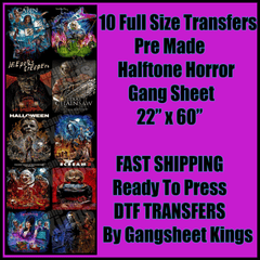 Halftone Horror Halloween Gangsheet