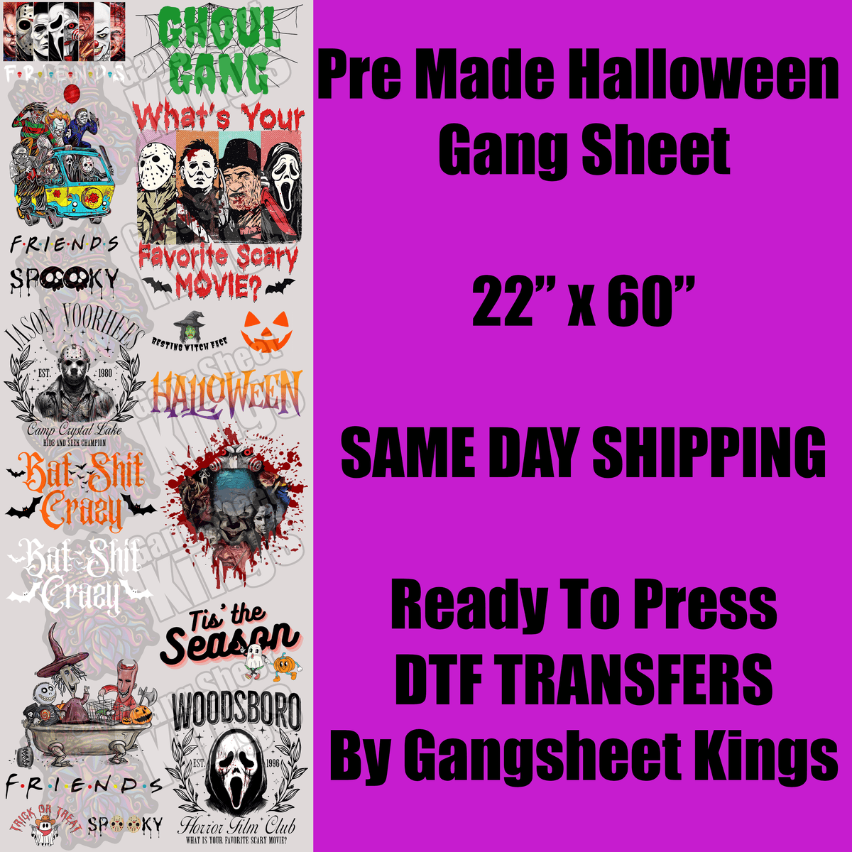 Halloween 1 Gang Sheet