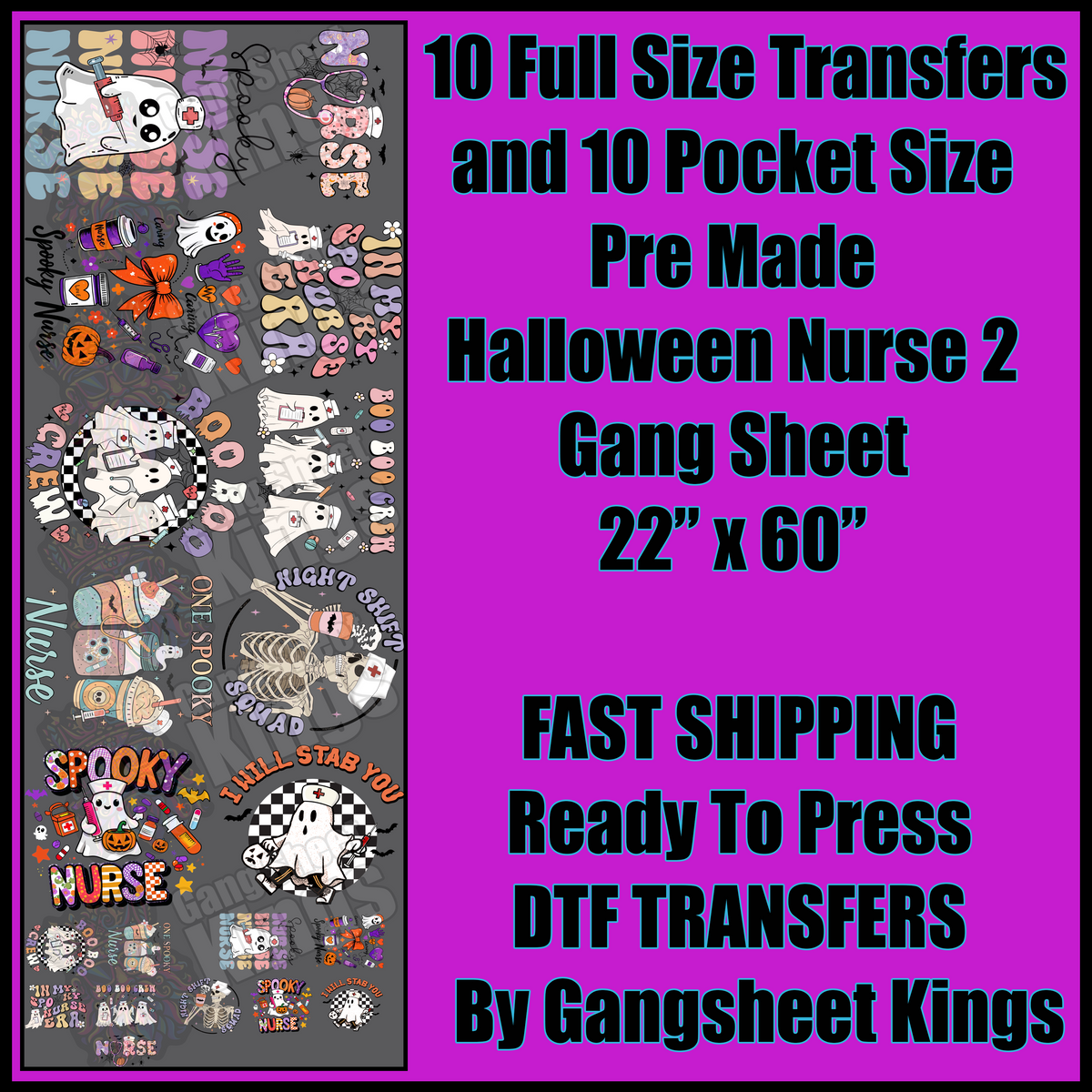 Halloween Nurse 2 Gangsheet
