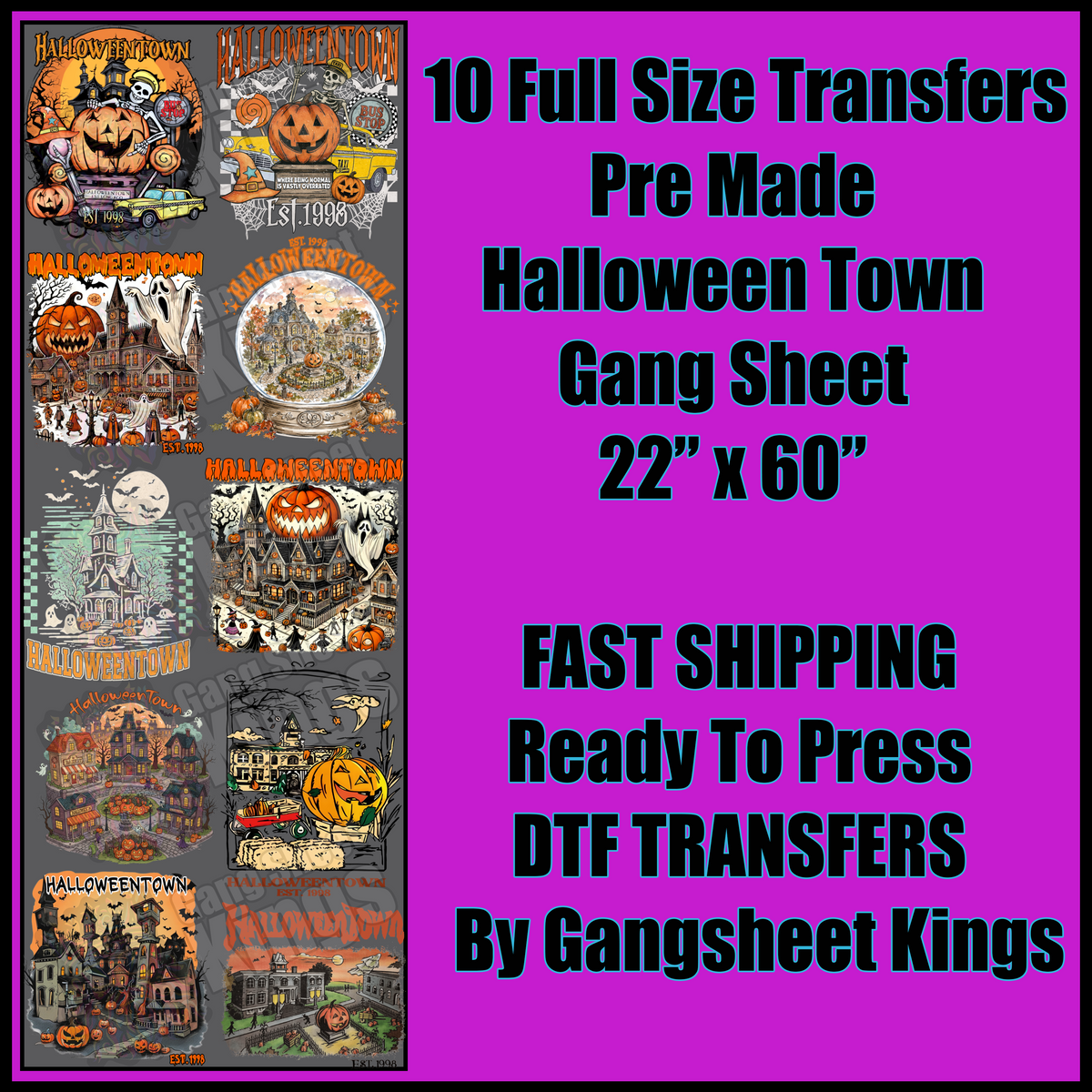 Halloween Town Gangsheet