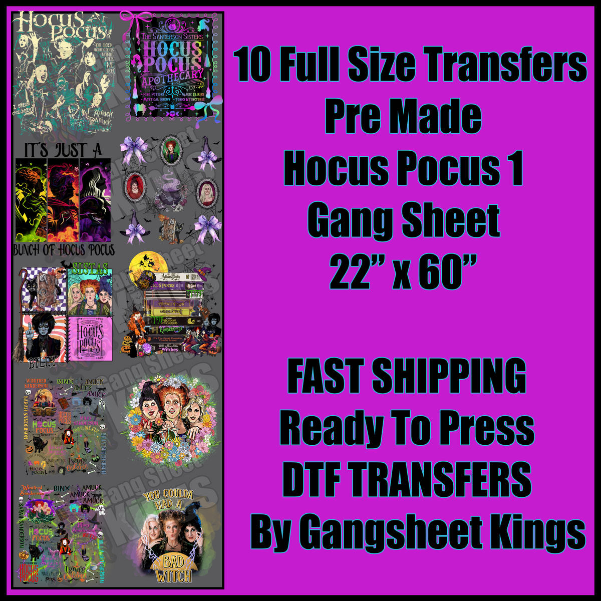 Hocus Pocus 1 Halloween Gangsheet