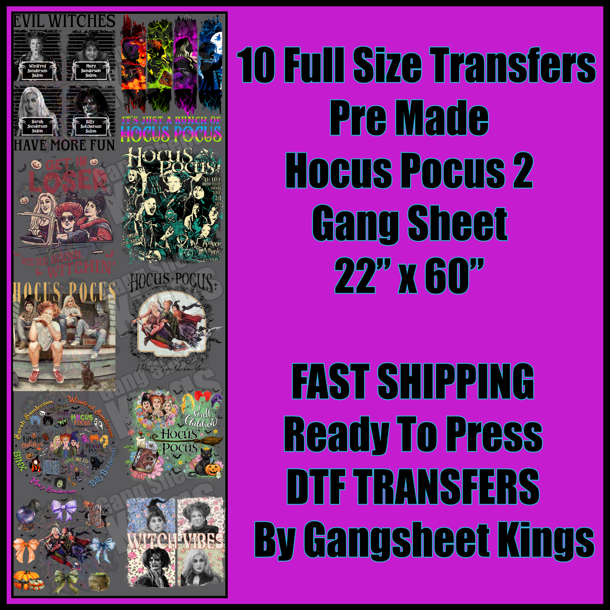 Hocus Pocus 2 Halloween Gangsheet
