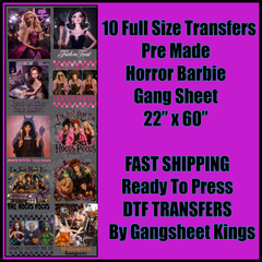 Horror Barbie Halloween Fall Gangsheet