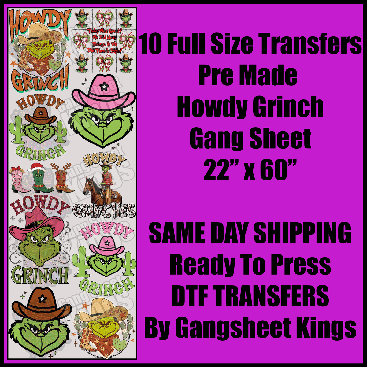 Howdy Grinch Gang Sheet