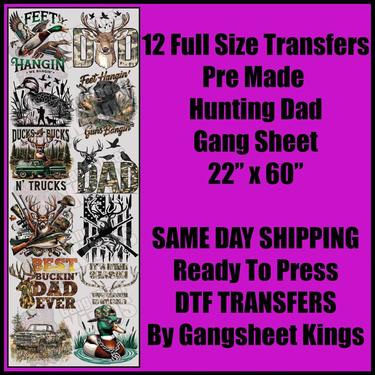 Hunting Dad Gang Sheet