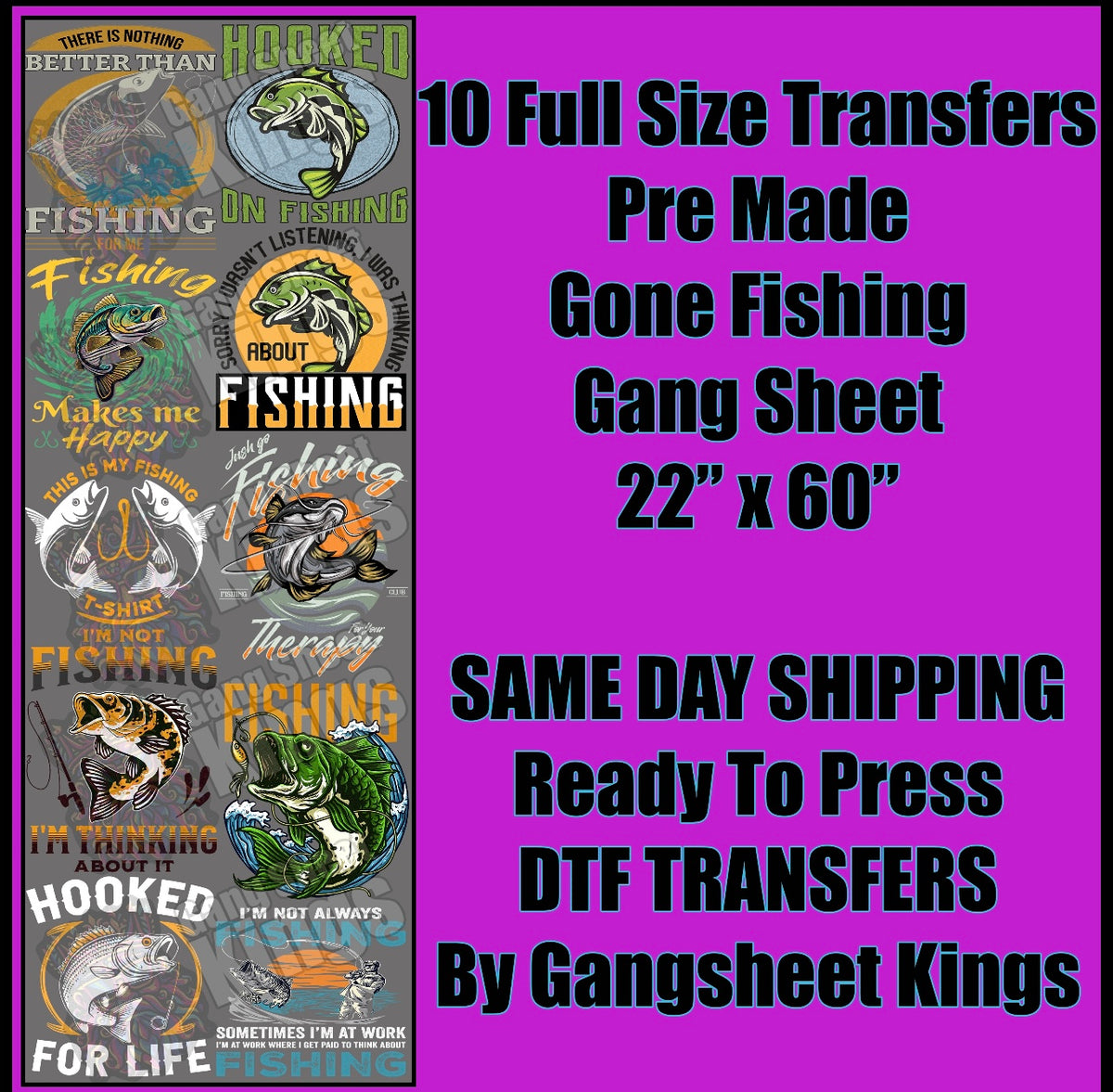 Gone Fishing Gang Sheet