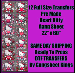Heart  Hello Kitty Adult Gangsheet