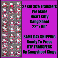 Kids Heart Hello Kitty Gangsheet