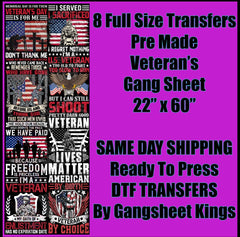 Veteran's Gangsheet