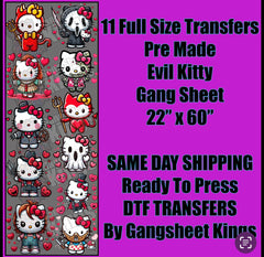Killer Hello Kitty Halloween Gangsheet