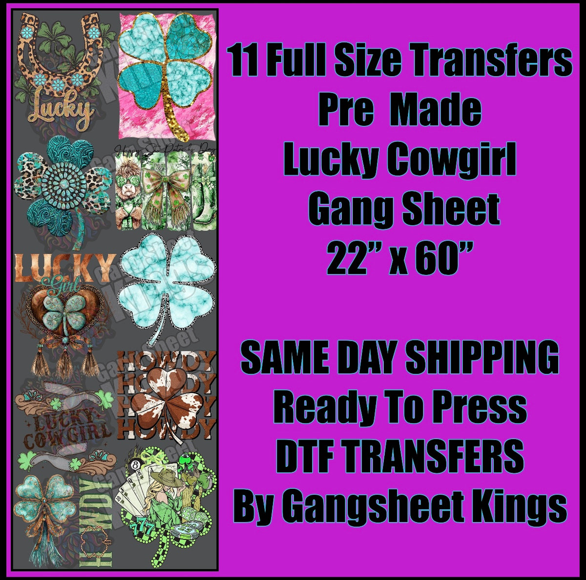Lucky Cowgirl Gangsheet