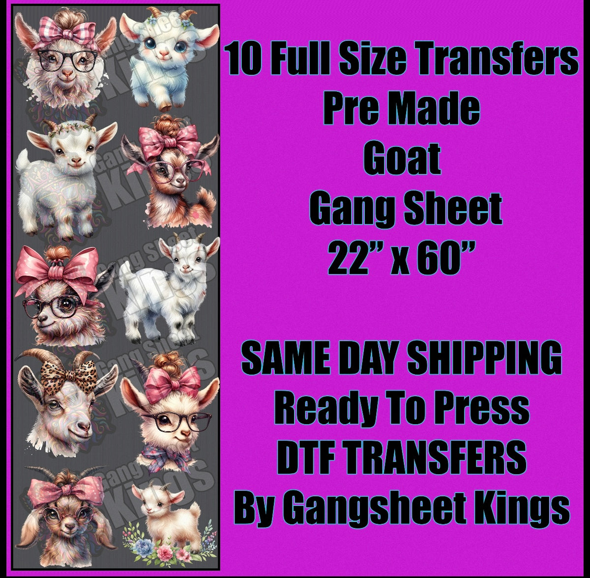 Goat Adult Prints Gangsheet