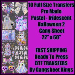 Pastel Iridescent Halloween 2 Gangsheet