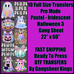 Pastel Iridescent Halloween 3 Gangsheet