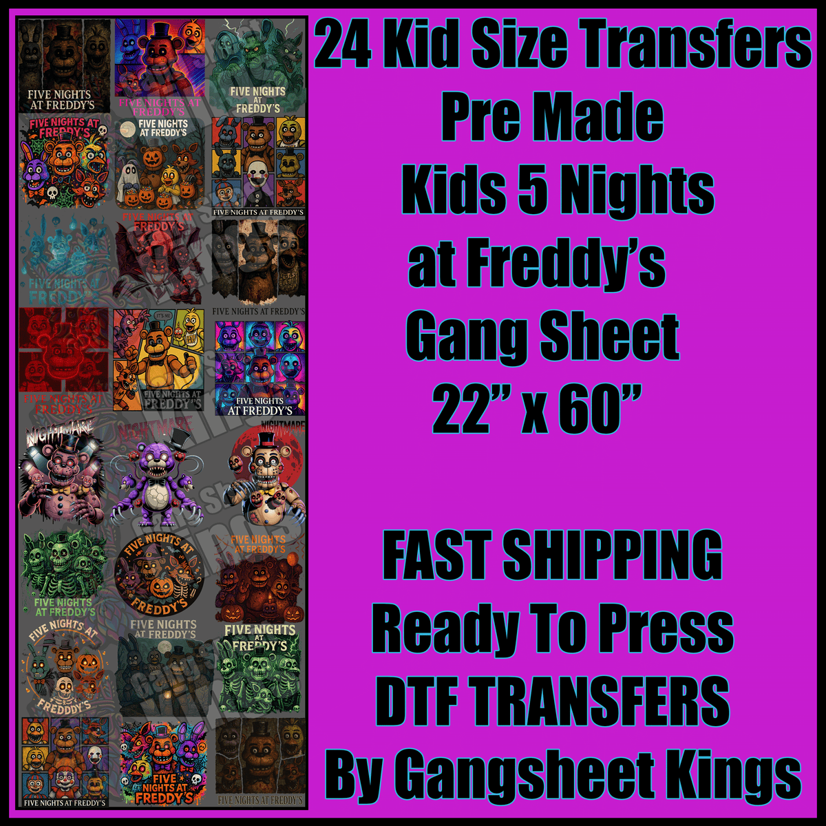Kids 5 Nights at Freddy’s Gangsheet