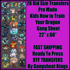 Kids How to Train Your Dragon Gangsheet