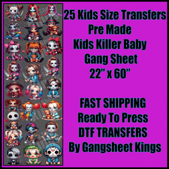 Kids Killer Baby Halloween Gangsheet