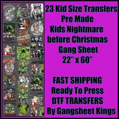 Kids Nightmare before Christmas 2 Gangsheet