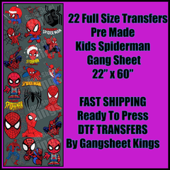 Kids Spiderman Gangsheet
