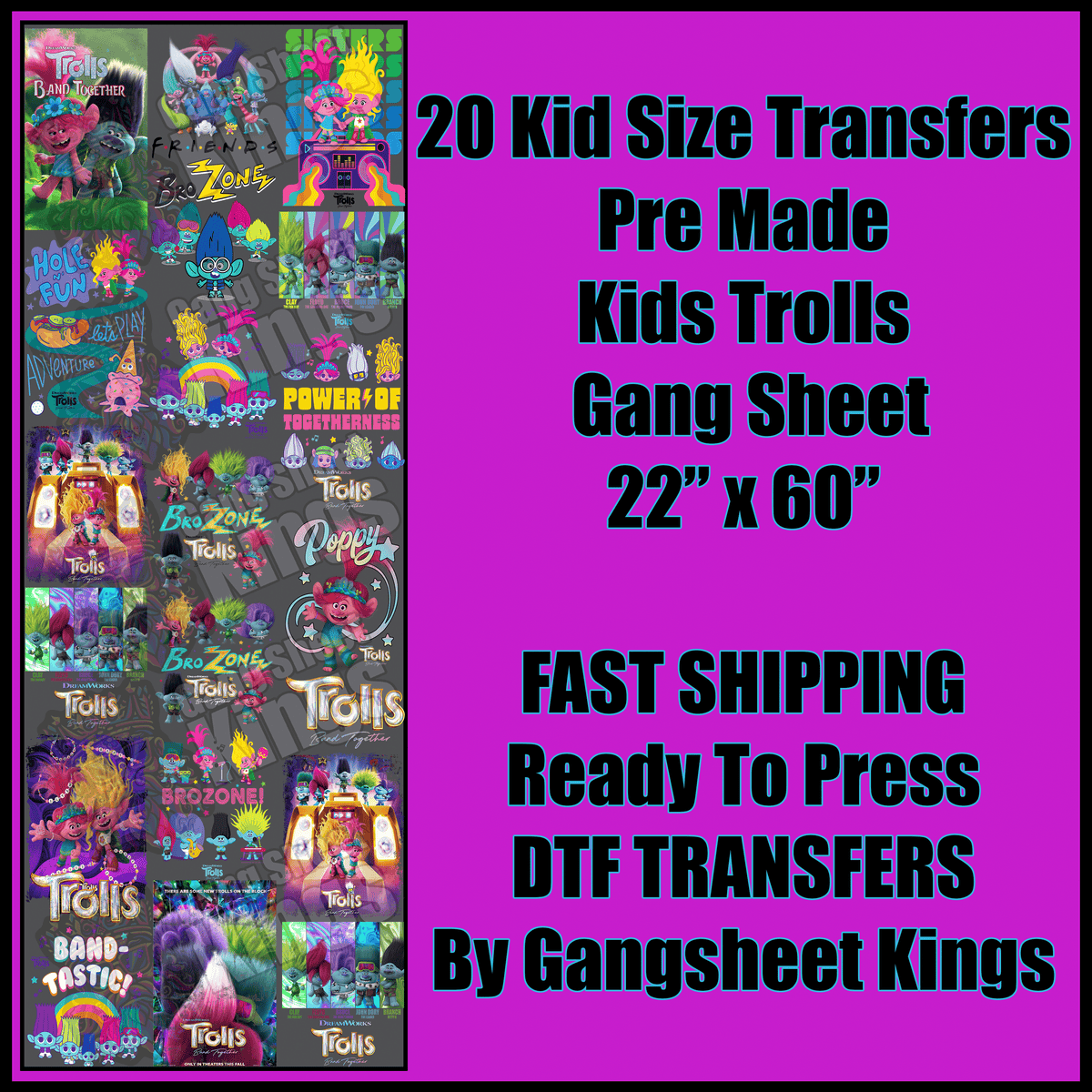 Kids Trolls Gangsheet