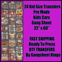 Kids Cars Gangsheet