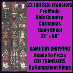 Kids Country Christmas Gangsheet