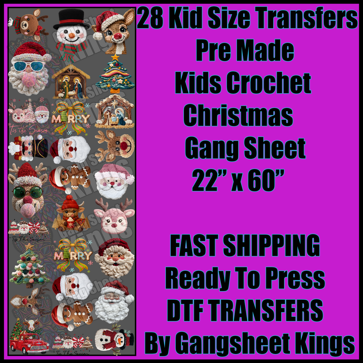 Kids Crochet Christmas Gangsheet