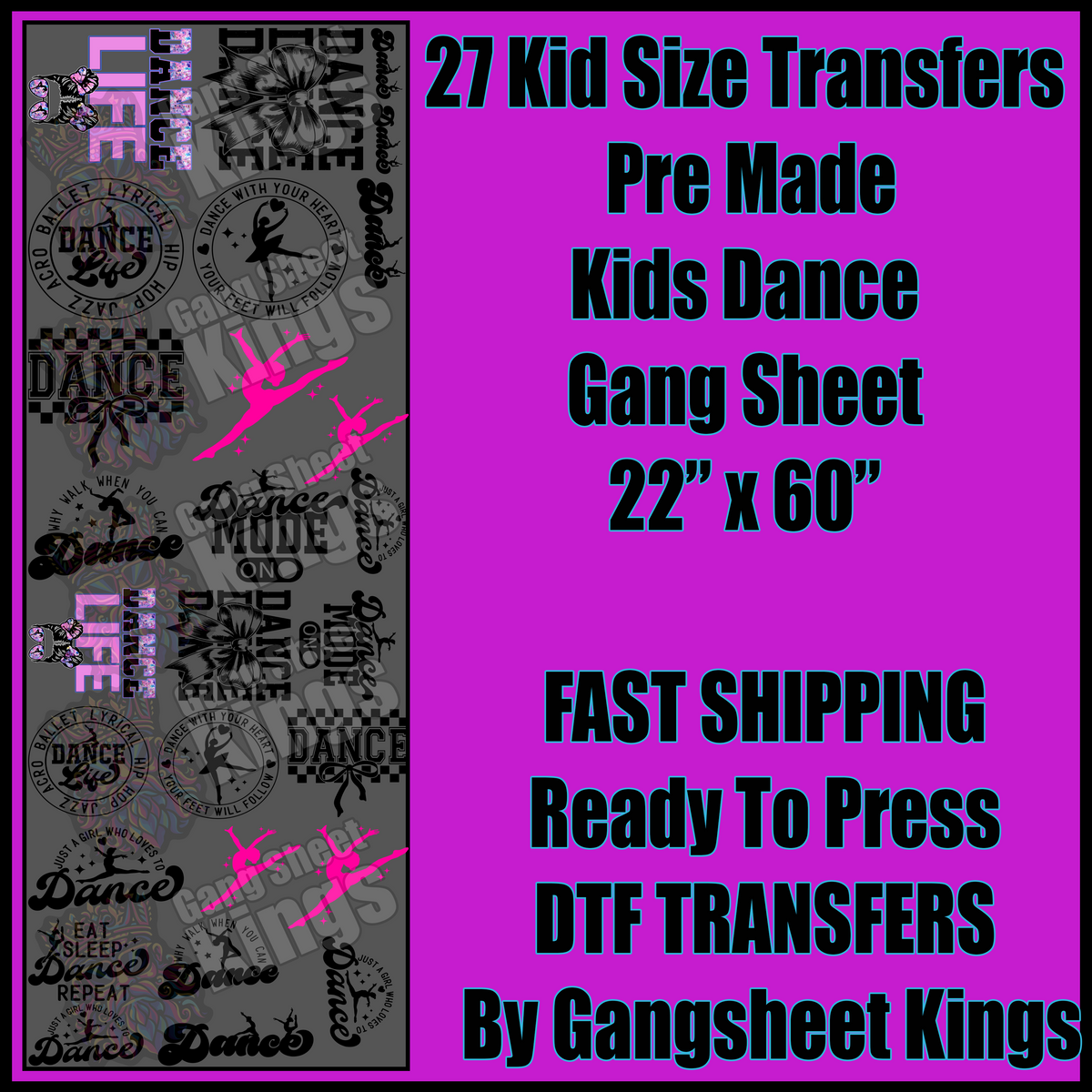 Kids Dance Sports Gangsheet
