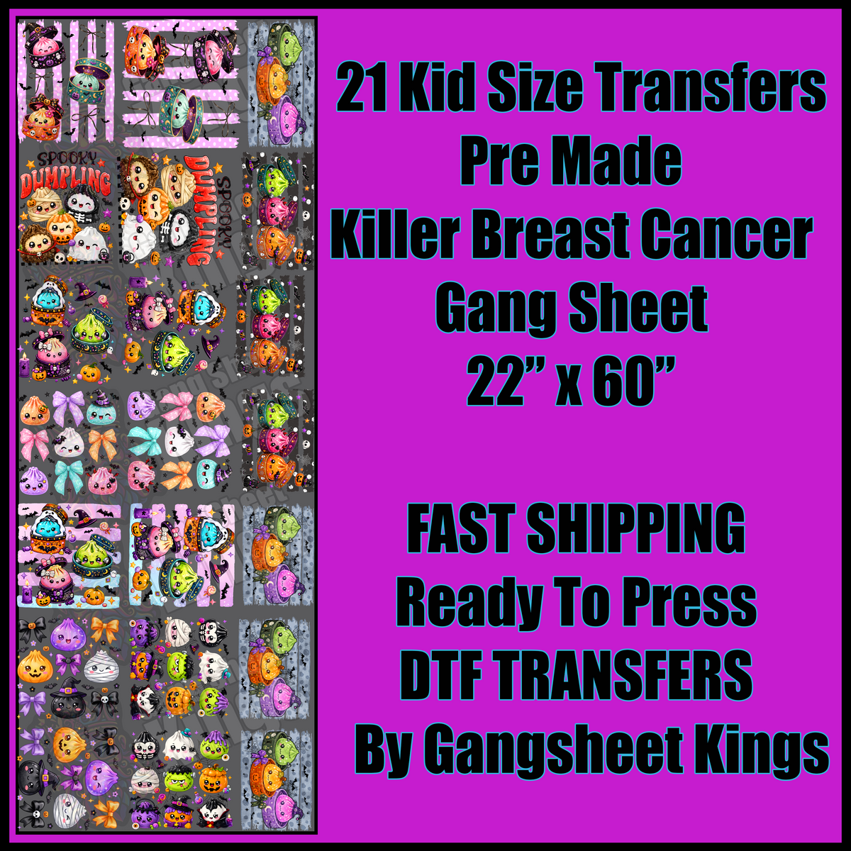 Kids Dumpling Halloween Gangsheet