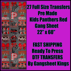 Kids Panthers Sports Red Gangsheet