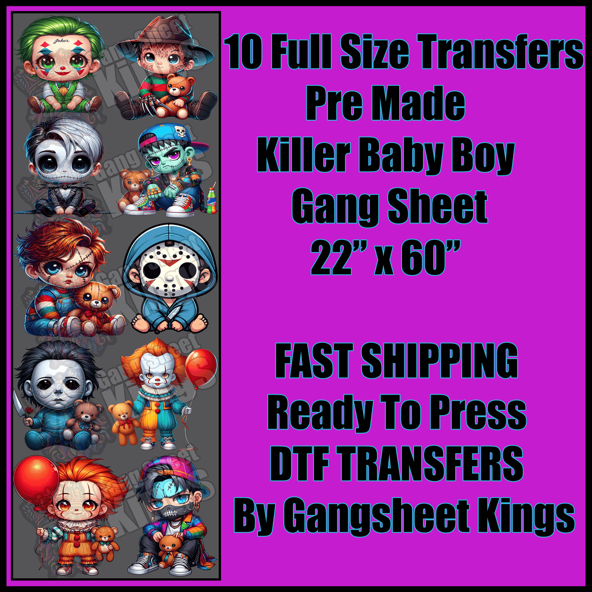 Killer Baby Boy Halloween Gangsheet