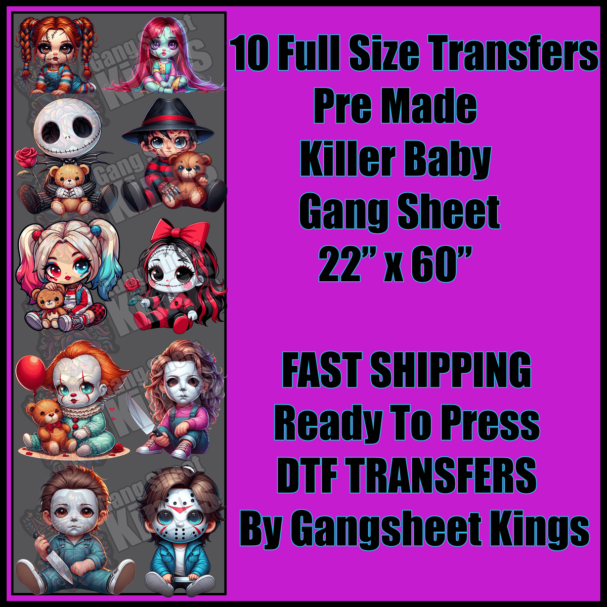 Killer Baby Halloween Gangsheet