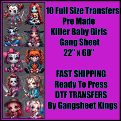 Killer Baby Girl Halloween Gangsheet