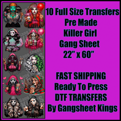 Killer Girl Halloween Gangsheet