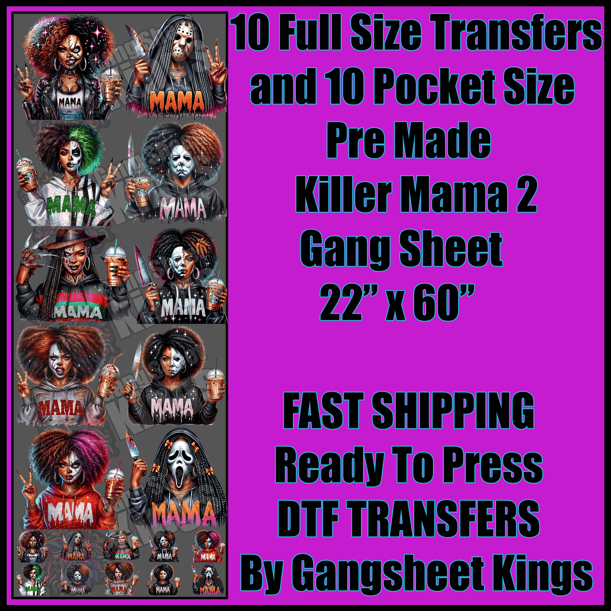 Killer Mama 2 Halloween Gangsheet