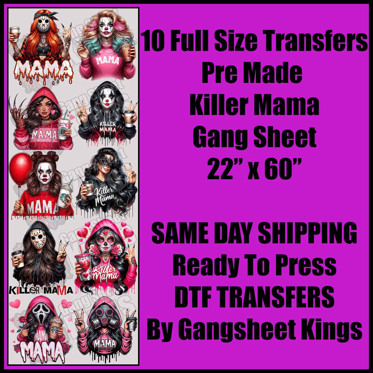 Killer Mama Halloween Gangsheet
