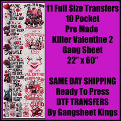 Killer Valentine Halloween 2 Gang Sheet