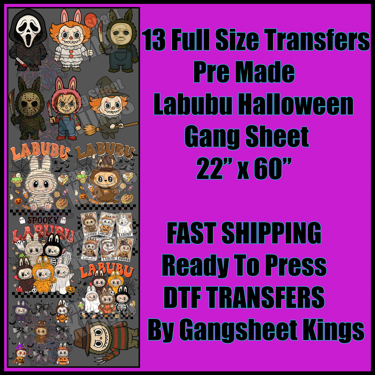 Labubu Halloween Gangsheet