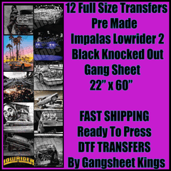 Lowrider 2 Impalas BLACK KNOCKED OUT Gangsheet