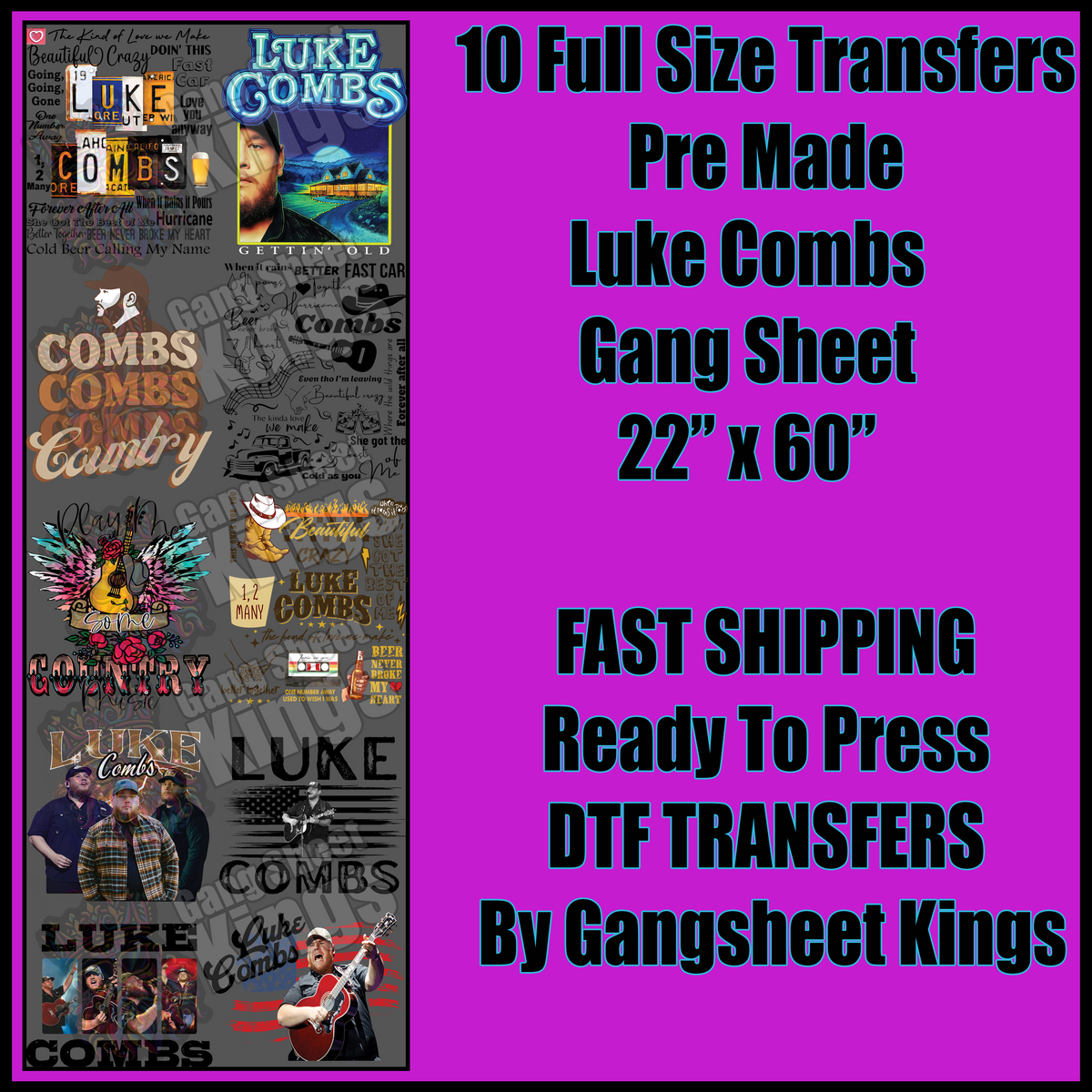 Luke Combs Gangsheet