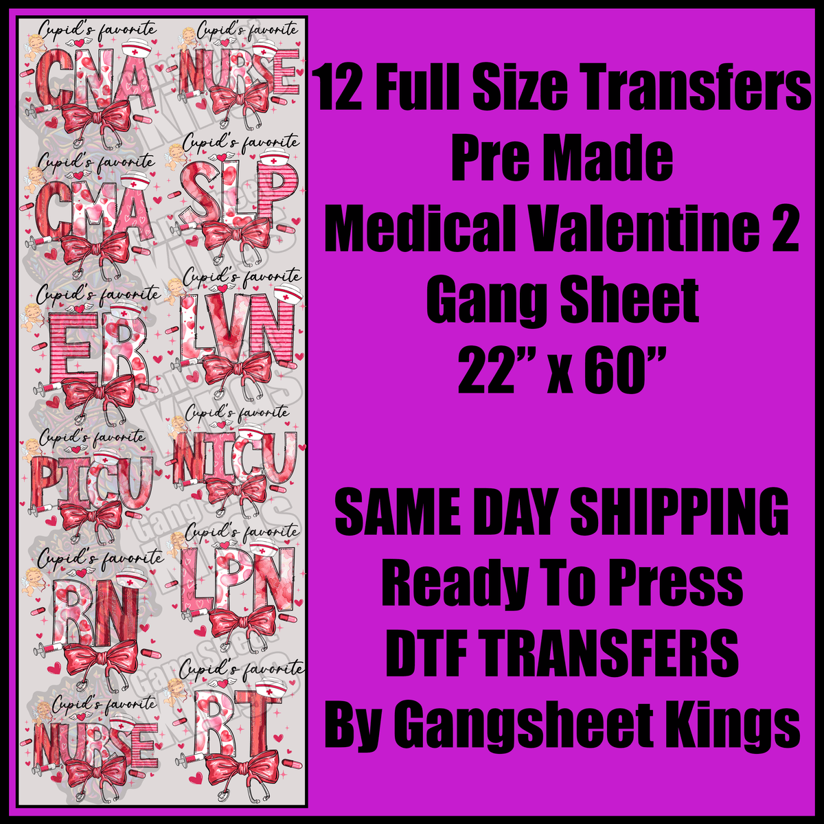 Medical Valentine 2 Gang Sheet