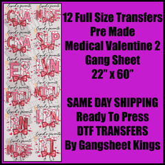 Medical Valentine 2 Gang Sheet