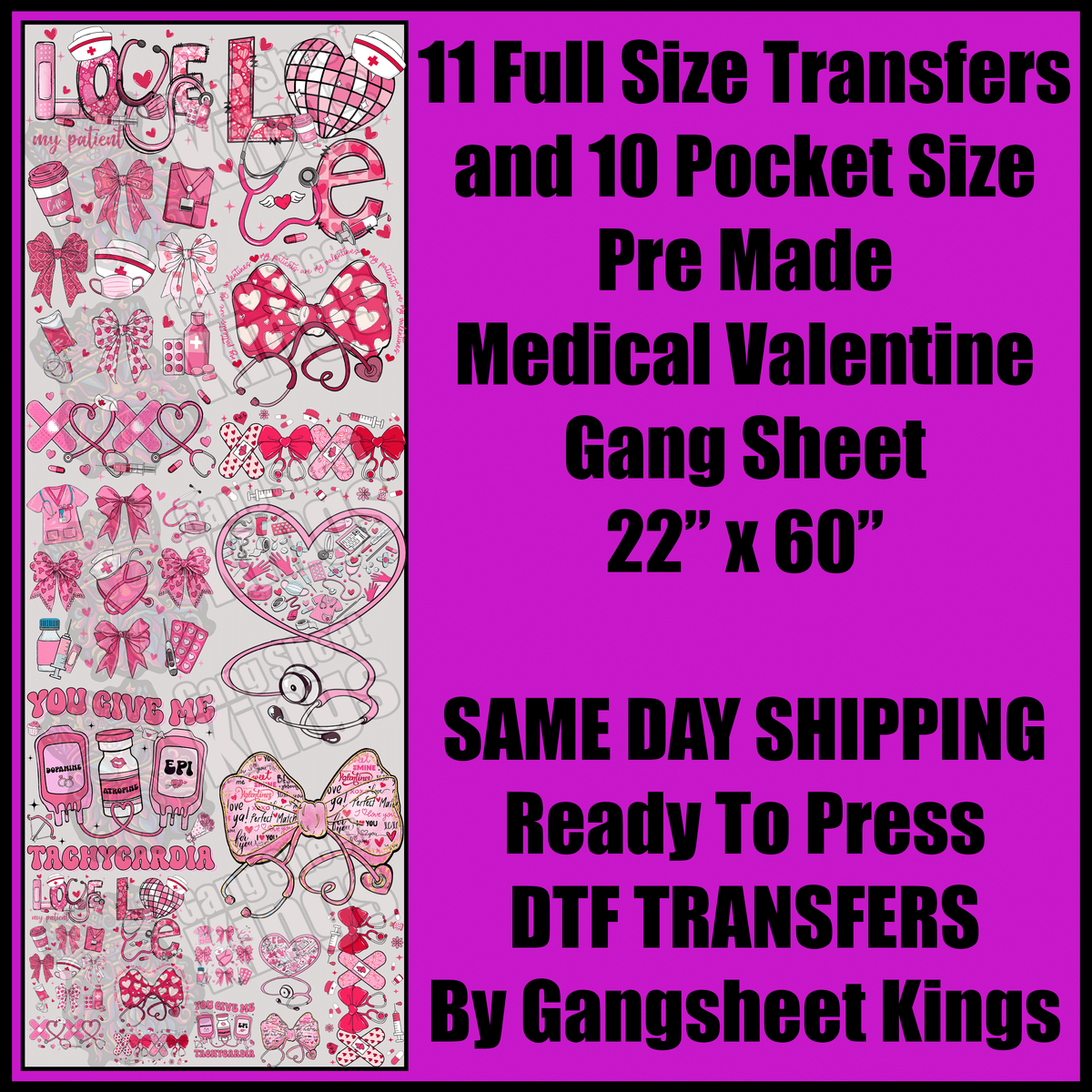 Medical Valentine Gang Sheet