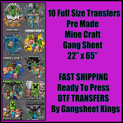 Mine Craft Gangsheet