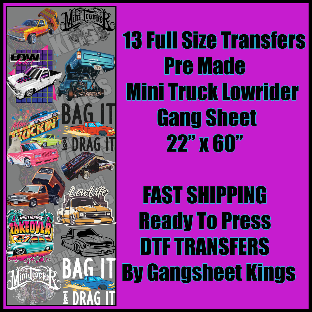 Mini Truck Lowrider Gangsheet