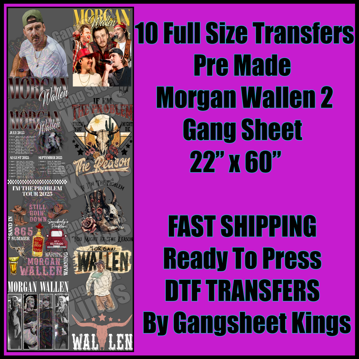 Morgan Wallen 2 Gangsheet