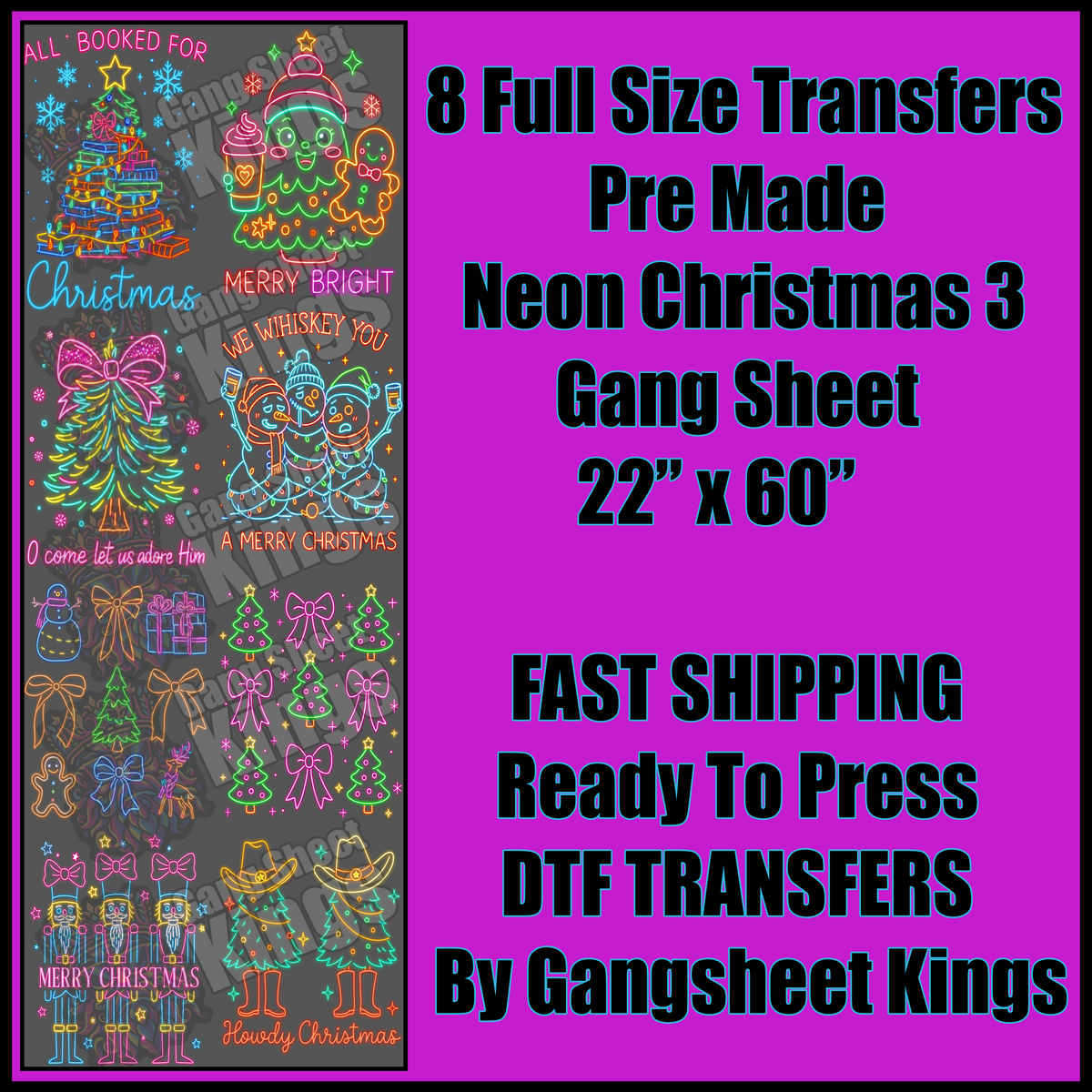 Neon Christmas 3 Gangsheet