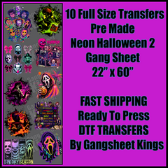 Neon Halloween 2 Halloween Gangsheet