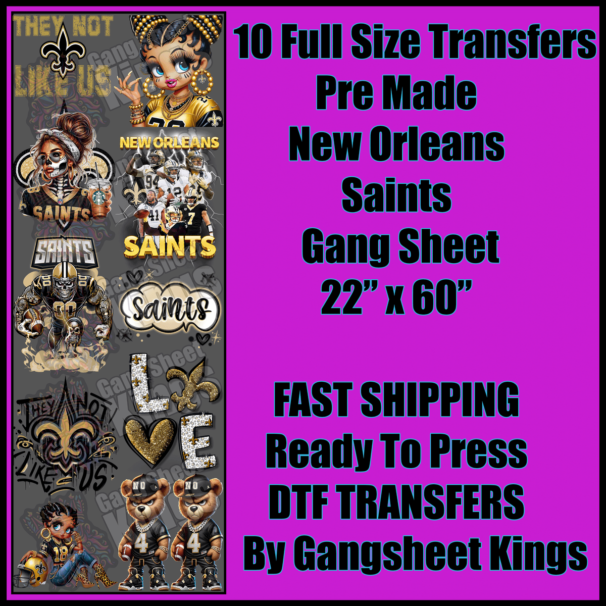 Saints NFL Gangsheet